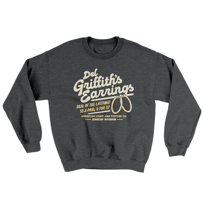 Del Griffith's Earrings Ugly Sweater Dark Heather | Funny Shirt from Famous In Real Life