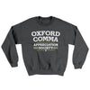 Oxford Comma Appreciation Society Ugly Sweater Dark Heather | Funny Shirt from Famous In Real Life