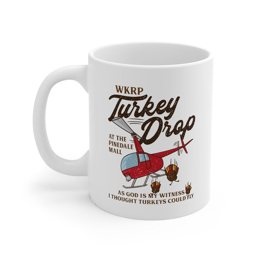 WKRP Turkey Drop Coffee Mug | Funny Shirt from Famous In Real Life