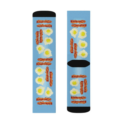 Bacon & Eggs Adult Crew Socks M | Funny Shirt from Famous In Real Life