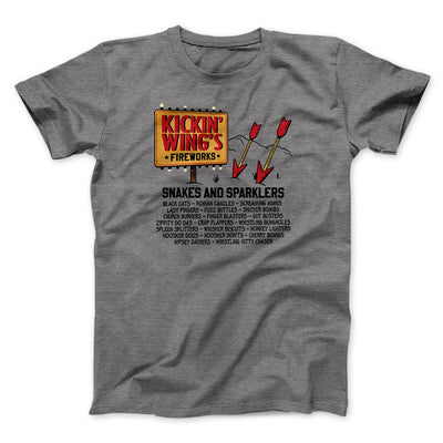 Kickin' Wing's Fireworks Funny Movie Men/Unisex T-Shirt Deep Heather | Funny Shirt from Famous In Real Life