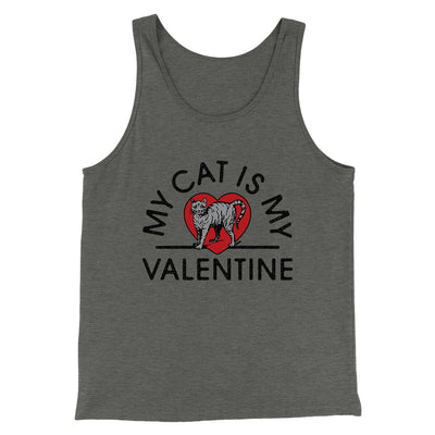 My Cat Is My Valentine Men/Unisex Tank Top Deep Heather | Funny Shirt from Famous In Real Life