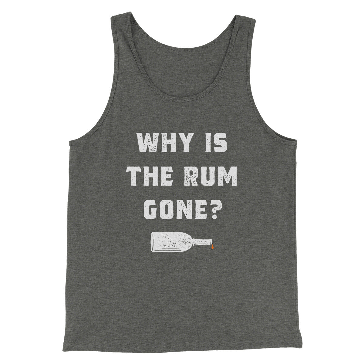 Why Is The Rum Gone Men/Unisex Tank Top Deep Heather | Funny Shirt from Famous In Real Life