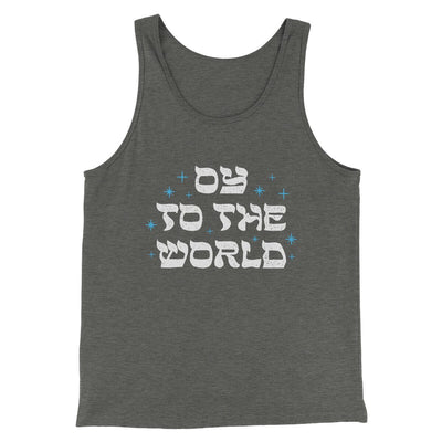 Oy To The World Funny Hanukkah Men/Unisex Tank Top | Funny Shirt from Famous In Real Life