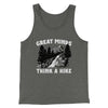 Great Minds Think A Hike Men/Unisex Tank Top Deep Heather | Funny Shirt from Famous In Real Life