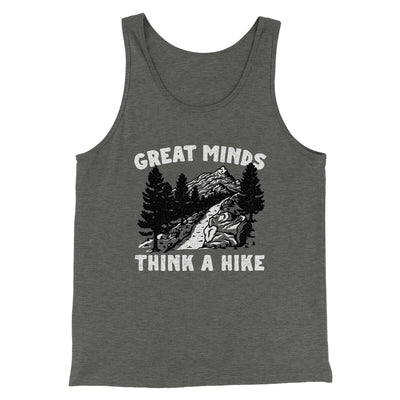 Great Minds Think A Hike Men/Unisex Tank Top Deep Heather | Funny Shirt from Famous In Real Life