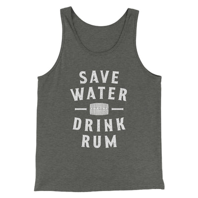Save Water Drink Rum Men/Unisex Tank Top Deep Heather | Funny Shirt from Famous In Real Life
