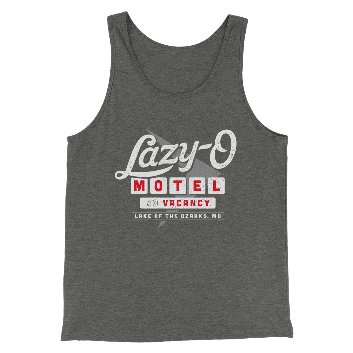 Lazy-O Motel Men/Unisex Tank Top Deep Heather | Funny Shirt from Famous In Real Life