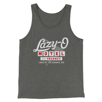 Lazy-O Motel Men/Unisex Tank Top Deep Heather | Funny Shirt from Famous In Real Life