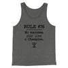 Rule 76 - No Excuses Funny Movie Men/Unisex Tank Top Deep Heather | Funny Shirt from Famous In Real Life