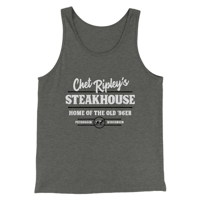 Chet Ripley's Steakhouse Funny Movie Men/Unisex Tank Top Deep Heather | Funny Shirt from Famous In Real Life