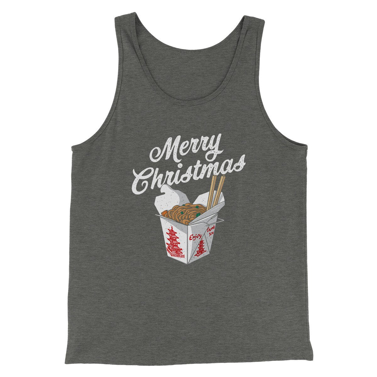 Merry Christmas Takeout Funny Hanukkah Men/Unisex Tank Top | Funny Shirt from Famous In Real Life