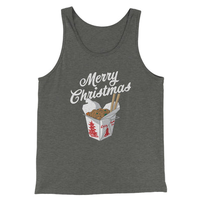 Merry Christmas Takeout Funny Hanukkah Men/Unisex Tank Top Deep Heather | Funny Shirt from Famous In Real Life