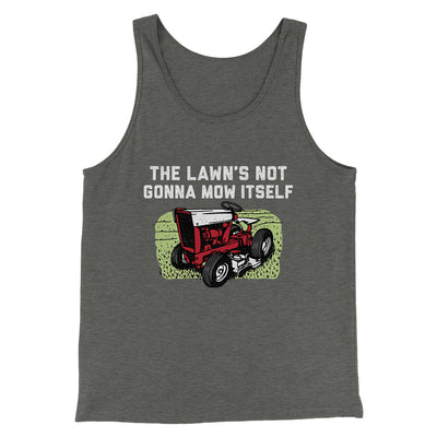 The Lawn's Not Gonna Mow Itself Funny Men/Unisex Tank Top Deep Heather | Funny Shirt from Famous In Real Life