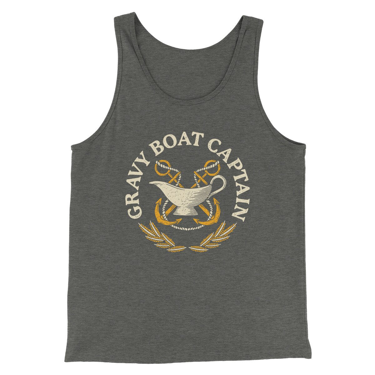 Gravy Boat Captain Funny Thanksgiving Men/Unisex Tank Top Deep Heather | Funny Shirt from Famous In Real Life