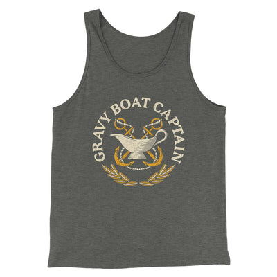 Gravy Boat Captain Funny Thanksgiving Men/Unisex Tank Top Deep Heather | Funny Shirt from Famous In Real Life