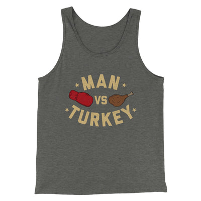 Man Vs Turkey Men/Unisex Tank Top Deep Heather | Funny Shirt from Famous In Real Life
