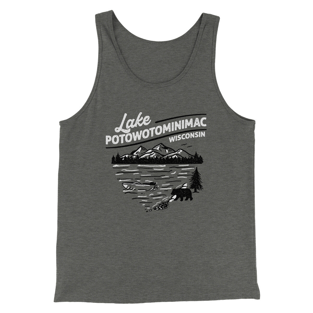 Lake Potowotominimac Funny Movie Men/Unisex Tank Top Deep Heather | Funny Shirt from Famous In Real Life