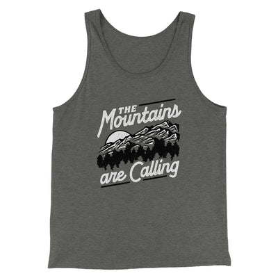 The Mountains Are Calling Men/Unisex Tank Top Deep Heather | Funny Shirt from Famous In Real Life