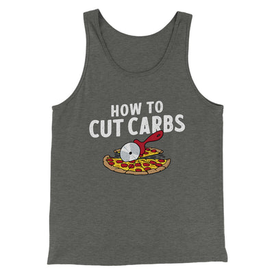 How To Cut Carbs (Pizza) Men/Unisex Tank Top Deep Heather | Funny Shirt from Famous In Real Life