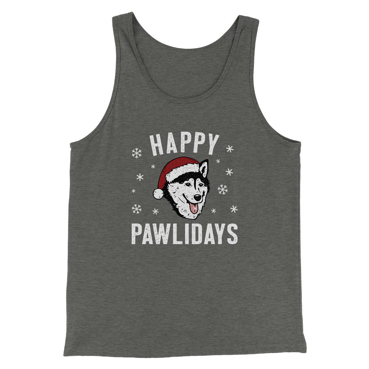 Happy Pawlidays Men/Unisex Tank Top | Funny Shirt from Famous In Real Life