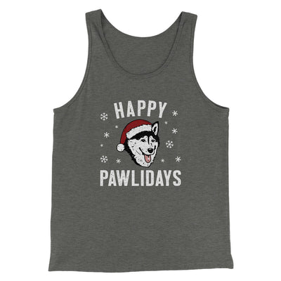 Happy Pawlidays Men/Unisex Tank Top Deep Heather | Funny Shirt from Famous In Real Life