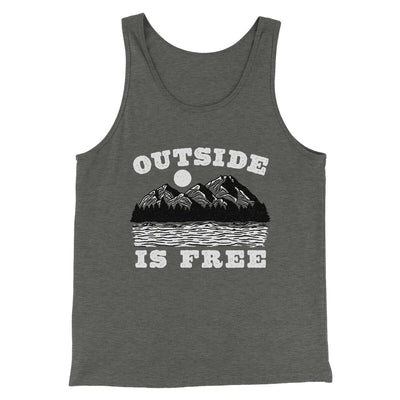 Outside Is Free Men/Unisex Tank Top Deep Heather | Funny Shirt from Famous In Real Life