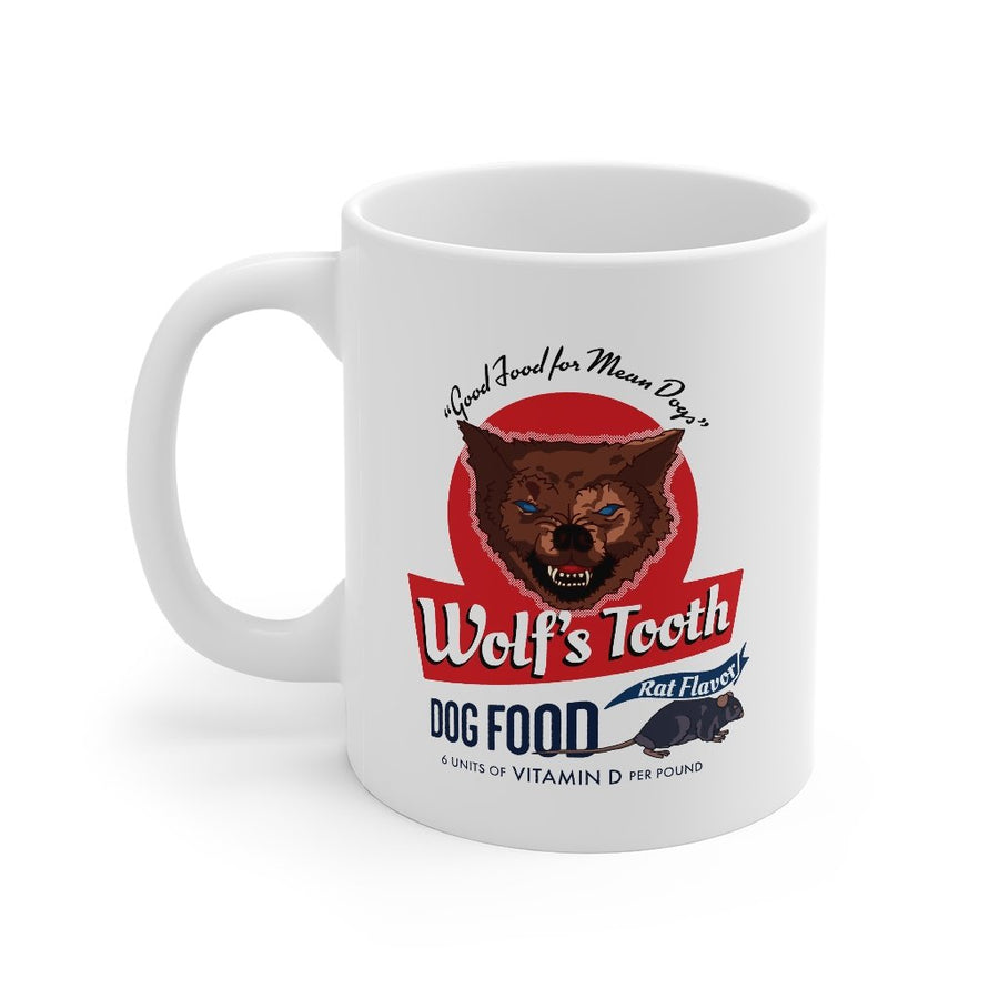 Wolf's Tooth Dog Food Coffee Mug | Funny Shirt from Famous In Real Life