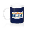 Outatime License Plate Coffee Mug 11oz | Funny Shirt from Famous In Real Life
