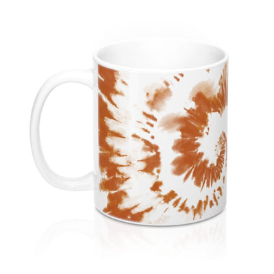 Burnt Orange & White Tie Dye Coffee Mug 11oz | Funny Shirt from Famous In Real Life