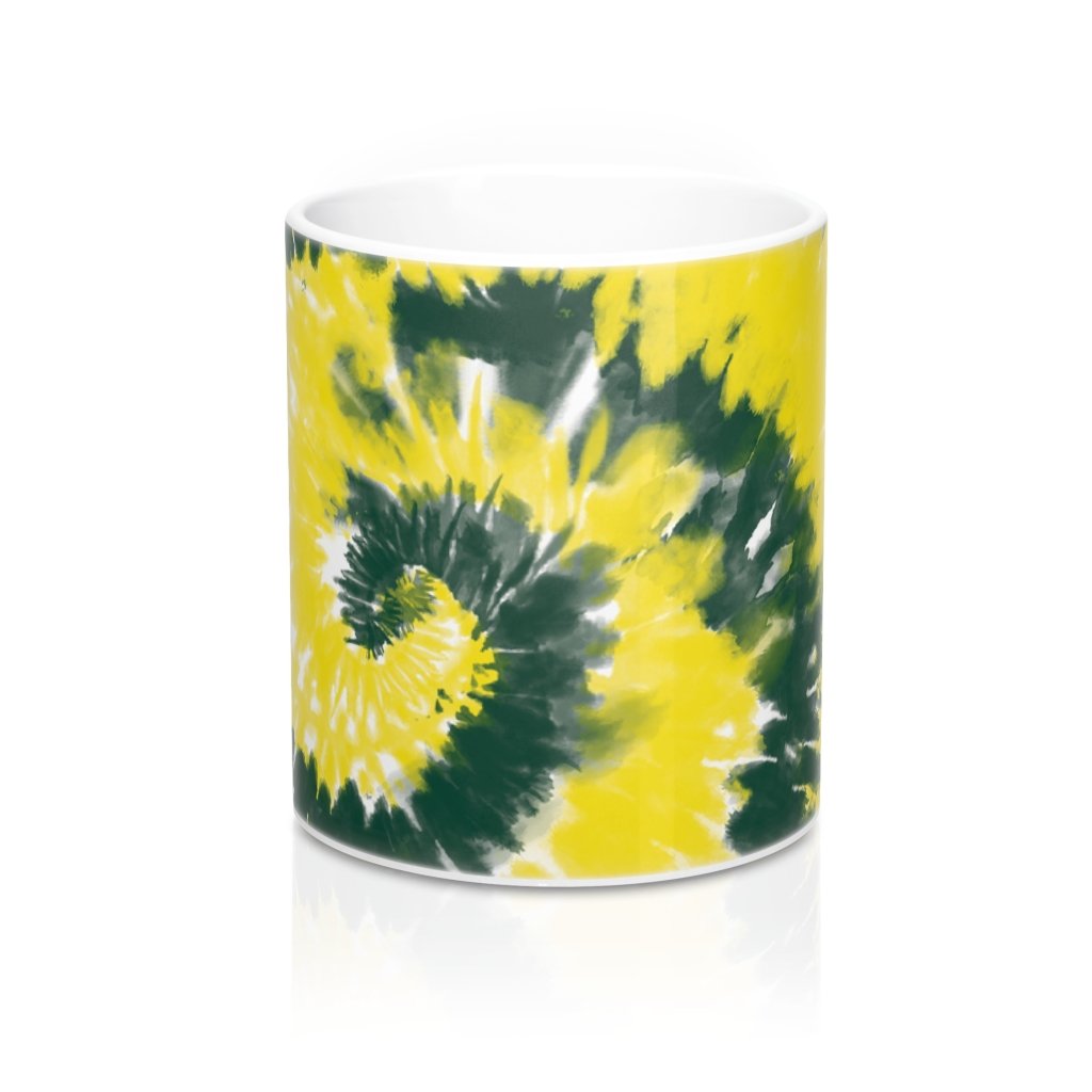 Green & Yellow Tie Dye Coffee Mug | Funny Shirt from Famous In Real Life