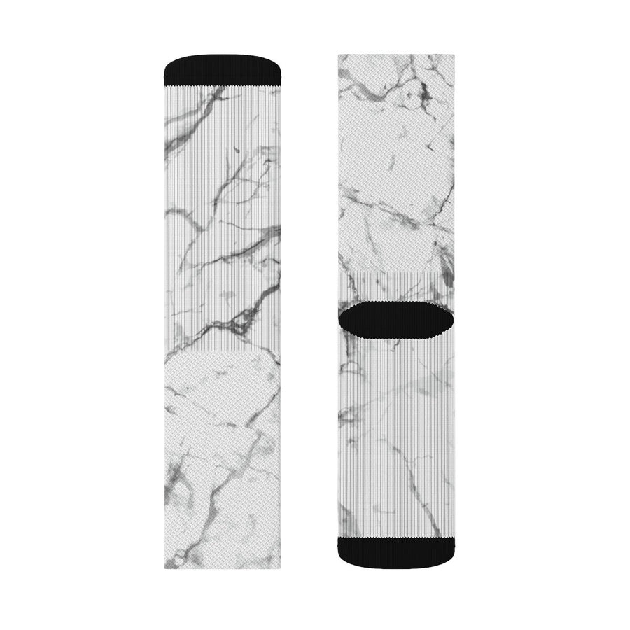 White Marble Adult Crew Socks | Funny Shirt from Famous In Real Life