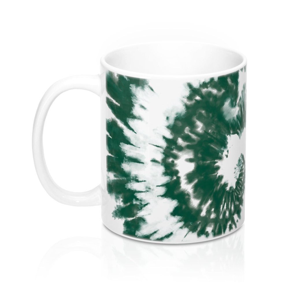 Green & White Tie Dye Coffee Mug 11oz | Funny Shirt from Famous In Real Life