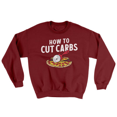 How To Cut Carbs (Pizza) Ugly Sweater Garnet | Funny Shirt from Famous In Real Life