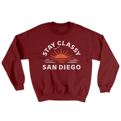 Stay Classy San Diego Ugly Sweater Garnet | Funny Shirt from Famous In Real Life