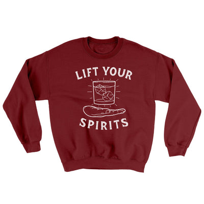 Lift Your Spirits Ugly Sweater Garnet | Funny Shirt from Famous In Real Life