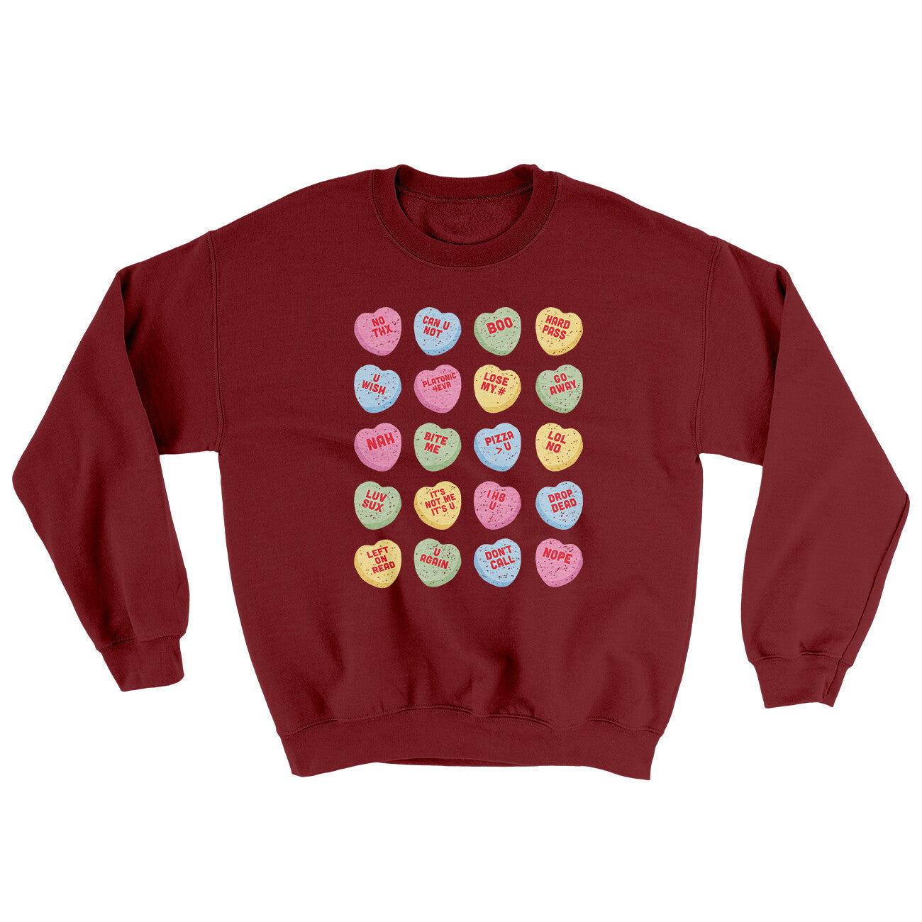 Candy Heart Anti-Valentines Ugly Sweater | Funny Shirt from Famous In Real Life