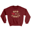 Man Vs Turkey Ugly Sweater Garnet | Funny Shirt from Famous In Real Life