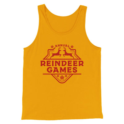 Reindeer Games Men/Unisex Tank Top Gold | Funny Shirt from Famous In Real Life