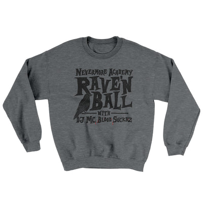 Nevermore Academy Rave'n Ball Ugly Sweater Graphite Heather | Funny Shirt from Famous In Real Life