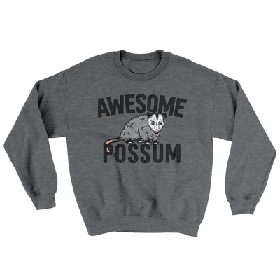 Awesome Possum Ugly Sweater Graphite Heather | Funny Shirt from Famous In Real Life