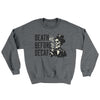 Death Before Decaf Ugly Sweater Graphite Heather | Funny Shirt from Famous In Real Life