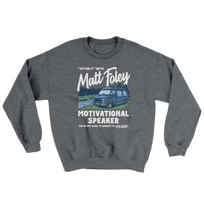 Matt Foley Motivational Speaker Ugly Sweater Graphite Heather | Funny Shirt from Famous In Real Life