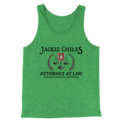 Jackie Chiles Attorney At Law Men/Unisex Tank Top Green TriBlend | Funny Shirt from Famous In Real Life