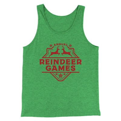 Reindeer Games Men/Unisex Tank Top Green TriBlend | Funny Shirt from Famous In Real Life
