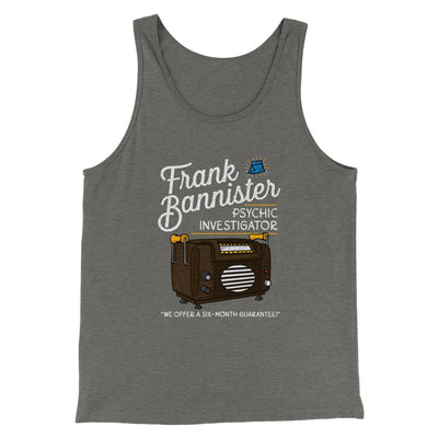 Frank Bannister Psychic Investigator Funny Movie Men/Unisex Tank Top Grey TriBlend | Funny Shirt from Famous In Real Life