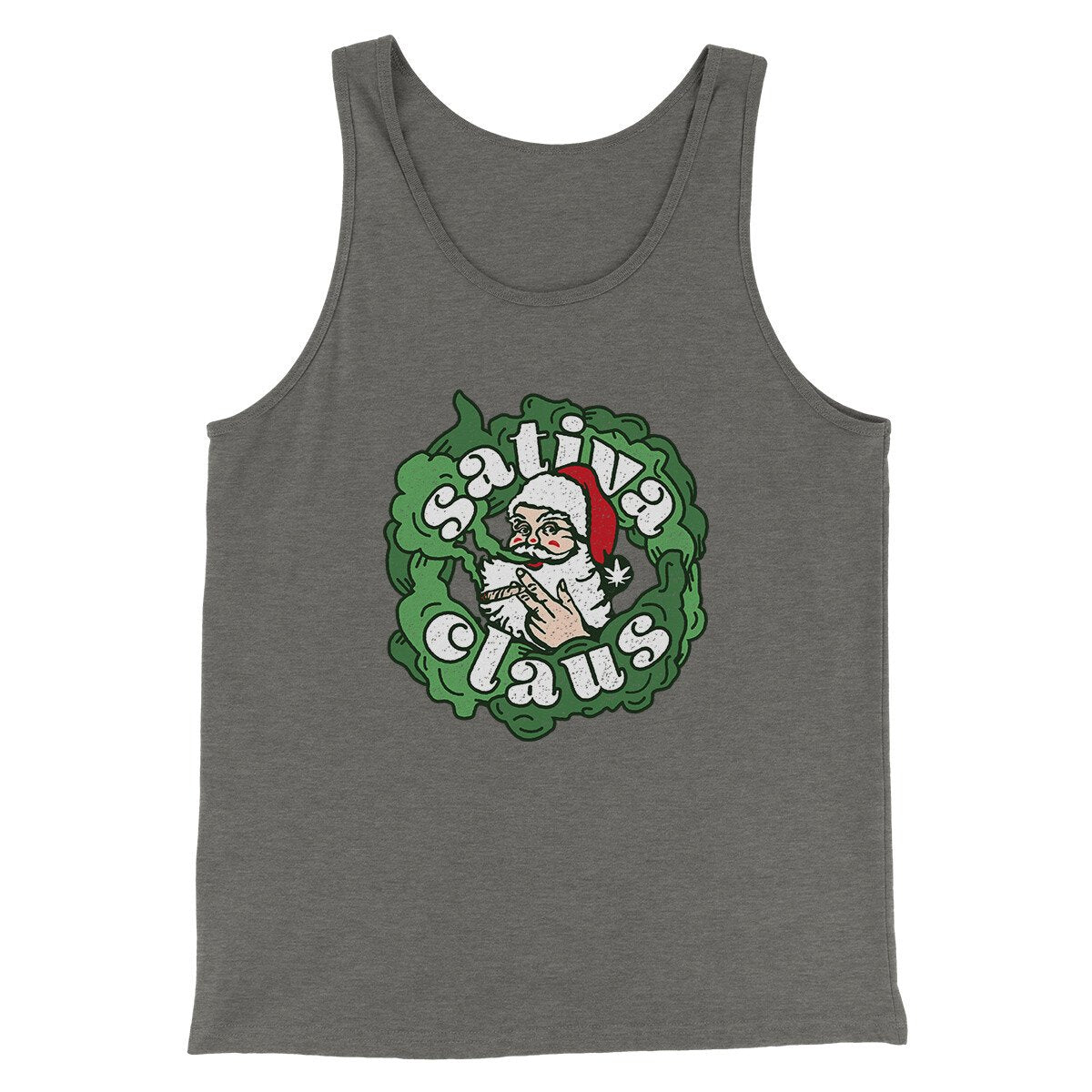 Sativa Claus Men/Unisex Tank Top | Funny Shirt from Famous In Real Life