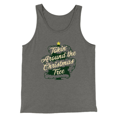 Tokin Around The Christmas Tree Men/Unisex Tank Top Grey TriBlend | Funny Shirt from Famous In Real Life
