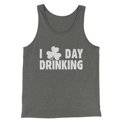 I Clover Day Drinking Men/Unisex Tank Top Grey TriBlend | Funny Shirt from Famous In Real Life