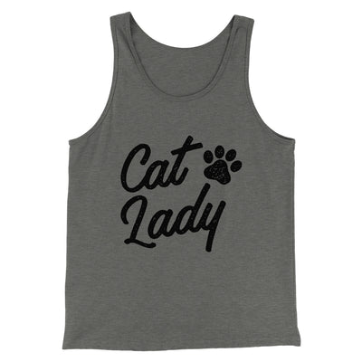Cat Lady Men/Unisex Tank Top Grey TriBlend | Funny Shirt from Famous In Real Life